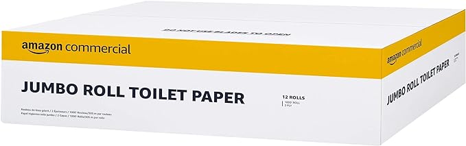 Commercial 2-Ply White 9' Jumbo Roll Toilet PaperBath Tissue (416972)Bulk for Business Septic Safe Compatible with Universal DispensersFSC Certified 1000 feet per Roll (12 Rolls)()