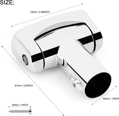 2pcs Shower Curtain Rod Bracket, Zinc Alloy Single Swivel Flange, Easy Installation Heavy Duty