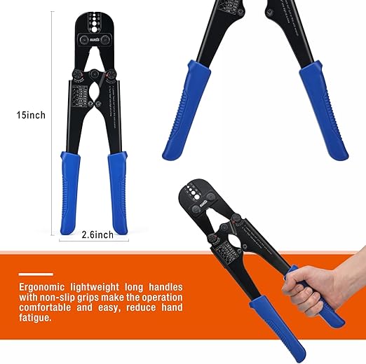 iCrimp Wire Rope Crimping Tool for Aluminum Oval Sleeves, Double Sleeves, Crimping Loop sleeve from 3/64-inch to 1/8-inch