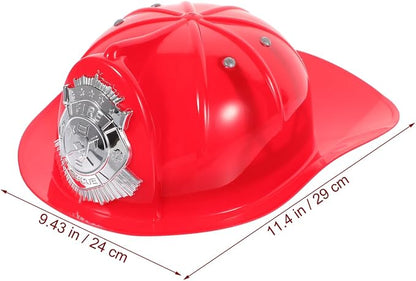 Fireman Helmet Plastic Hard Hat Fire Chief Helmet Firefighter Roleplay Costume Fireman Accessory for Cosplay Party Dress Up