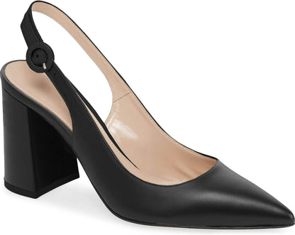 Junayuan Womens Slingback Block Heels Pointed Closed Toe Work Dress Shoes | Chunky Heels, Sling Back Heels, Party Dress Shoes, Wedding Shoes, Slip on