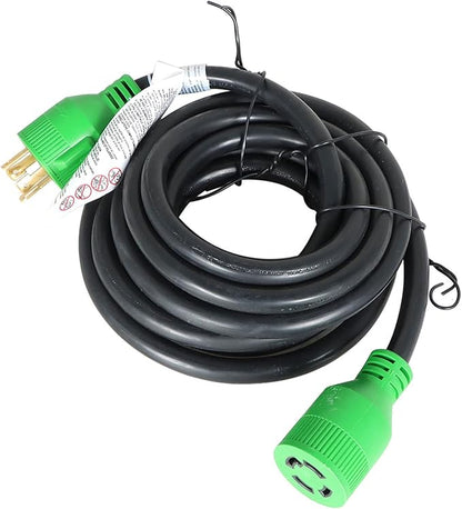 labwork 15FT 4 Prong 30 Amp Generator Extension Cord Green Connector Replacement for L14-30P to L14-30R Generator Cable