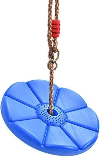 Sutekus Daisy Disc Tree Swing Seat with Rope Plastic Monkey Swing Playset for Backyard Outdoor (Blue)