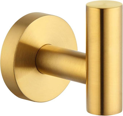 Angle Simple Bathroom Towel Hook, SUS304 Stainless Steel Bath Towel Holder, Robe Hook for Wall, Brushed Gold