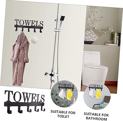 Towel Hooks for Bathroom Wall Multifunctional Storage Hook Decorative Hanger Iron Material Modern Design Easy Install