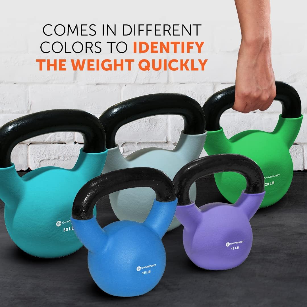 GYMENIST Neoprene Coated Cast Iron Kettlebell