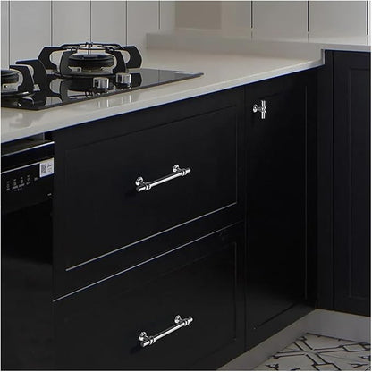Aluminum Alloy Black Gold Door Handle Wardrobe Kitchen Cabinet Drawer Solid Handle Furniture Handle European Modern Hardware