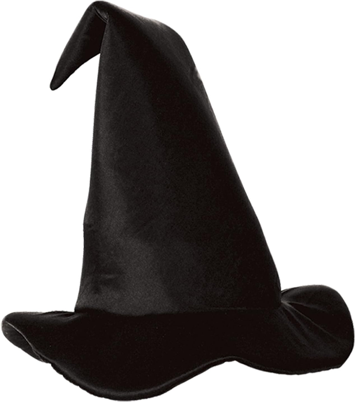 Beistle Satin-Soft Black Witch Hat – Pointed Halloween Costume Headwear, Satin-Covered Foam Wizard Accessory for Cosplay, Theatrical Performances, Haunted Events and Trick-or-Treat, Adult Size