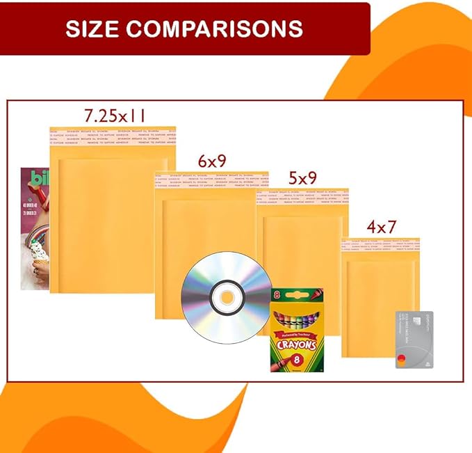 Cozybox Kraft Bubble Mailers (25 Pack) 0 6"x9" Padded Shipping Envelopes Self Sealing Cushioned Packaging Bags With Bubble Cushion (25, 0 (6x9in))