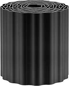 Corrugated Garden Edging Border, 6 "×40 FT Metal Landscape Edging for DIY Flower Beds, Lawn, Landscaping, Garden, Fence, Yard, Sturdy Galvanized Paver Edging Trim Border(Black)