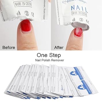 Nail Polish Remover Pads Individually Wrapped 50 Pack - Acetone Free Nail Polish Remover Wipes with Aloe and Panthenol - Non Toxic Gel Fingernail Polish Removal