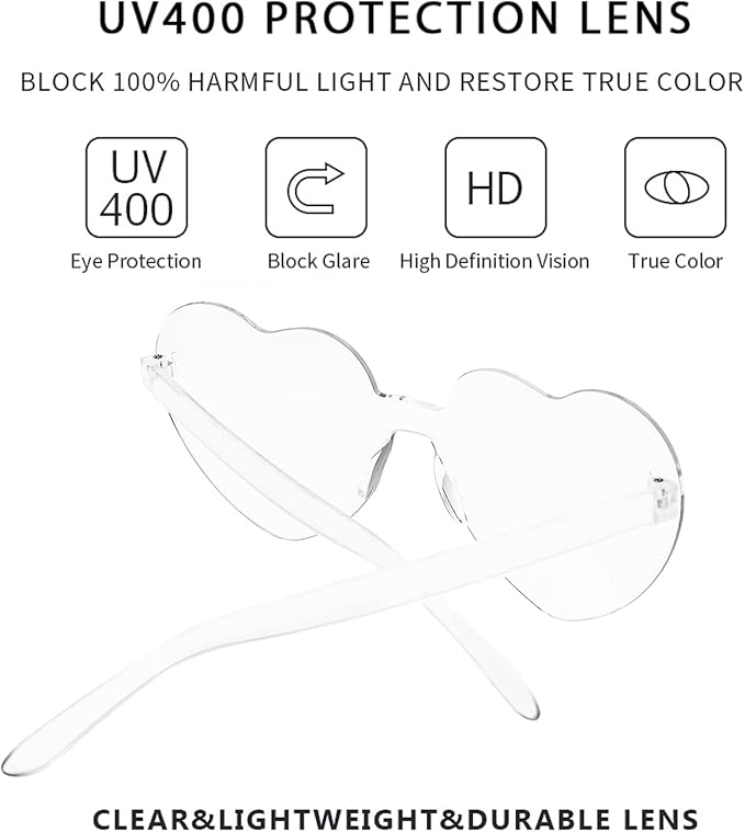 MAXJULI Heart Sunglasses for Women Baby Girl,Hot Party Neon Shades UV Protection 8069