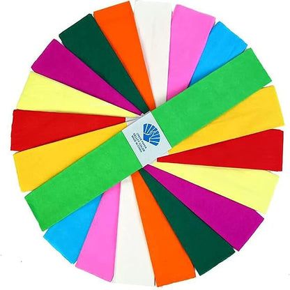 Crepe Paper Folds (20 Sheets) - 20 Inches Wide by 3.2 Feet Long - Mexican Crepe Paper -21 Assorted Color (Dark Green)