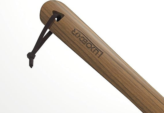 Luxdecor Long Handled Wooden Shoehorns-24in Wooden Long Handle Shoe Horn for Seinors Men Boot Jack Shoe Helper for Women