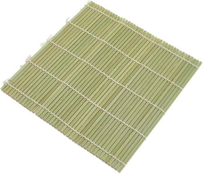 AKOAK 1 Pack Sushi Roll Mat, Professional Non-stick Bamboo Sushi Roll Mat, Multifunctional Kitchen DIY Sushi Mat Tool, 9.5 ", Natural Bamboo