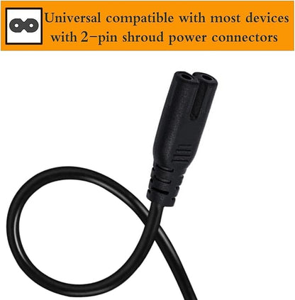 TV Power Cable Cord for Samsung 24" 32" 40" 43" 48" 49" 50" 55" 60" 65" 75" Inch LCD HD Smart 4K Curved TV UN55RU8000FXZA UN65RU7100FXZA UN43NU6900FXZA Replacement Samsung TV Power Cord