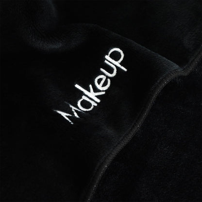 Makeup Towels - Pack of 6 - Ultra Soft & Gentle Microfiber Coral Fleece Washcloth Face Make Up Remover, 13 x 13 in, Black