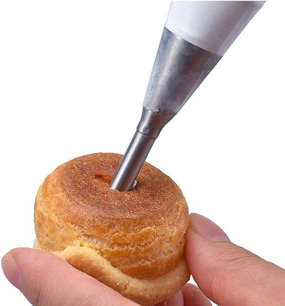4Pcs Cream Icing Piping Nozzle Tip Stainless Steel Long Puff Nozzle Tip Decorating Tool