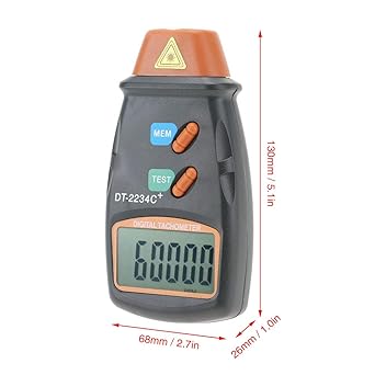 Digital Tachometer, DT-2234C Non-Contact Photo Mini RPM Test Speed Meter