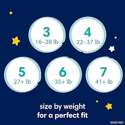 Pampers Overnight Diapers - Swaddlers Overnights - Size 6, 72 Count, Disposable Baby Diaper, Night Time Leak and Skin Protection