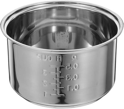Stainless Steel Inner Pot for Rice Cookers Universal Replacement Insert for Electric Rice and Grain Cookers Cookware for Cooked Rice and Grains