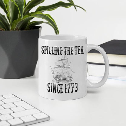 History Teacher Gift Spilling the Tea Since 1773 Coffee Cup, Appreciation Funny History Major Mug, Mugs For History Teacher Men For Woman Birthday Christmas Teacher's Day Gifts White Coffee Mug 11 Oz