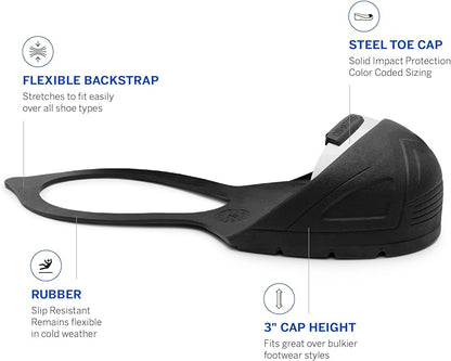OSH1162-11, Natural Rubber Safety Overshoes with Steel Toe Cap and Back Strap Shoe Cover (Color Coded by Size)