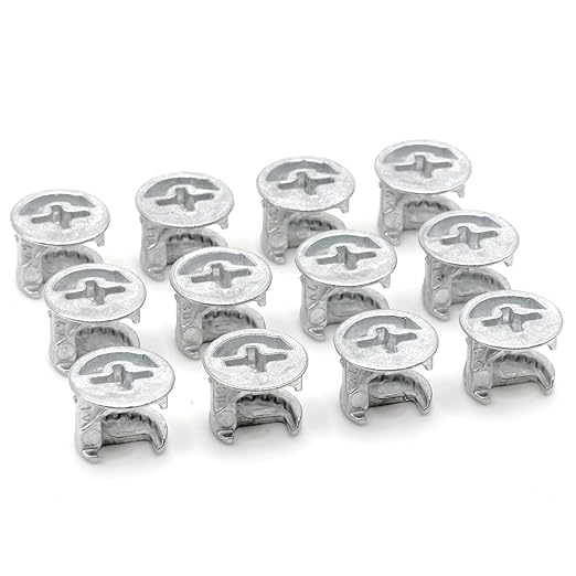ReplacementScrews Eccentric Cam Locks Compatible with IKEA 103114 (Kullen, Alex, MICKE) Case with Flange - 12mm x 10mm - Zinc Alloy (Pack of 12)