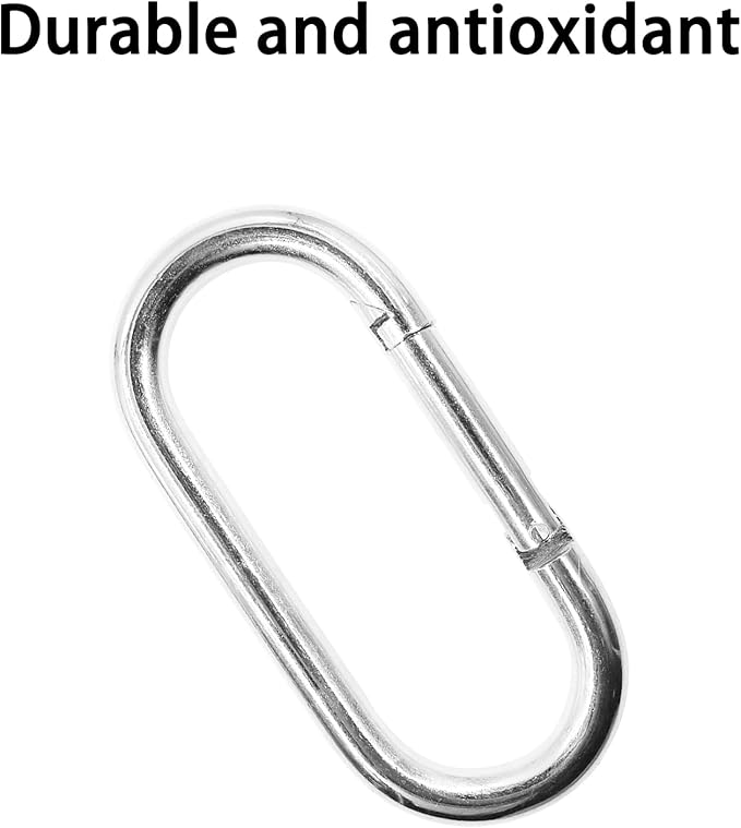 Oval Carabiner Clips,TTZEZE Iron Spring Snap Hooks,Galvanized Locking Carabiners,Heavy Duty O Shape Carabiners,Key Rings Chain Connectors for Outdoor and Indoor Use