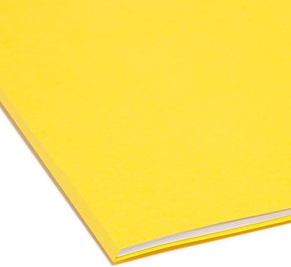 Smead Colored File Folder, 13-Cut Tab, Letter Size, Yellow, 100 per Box (12943)