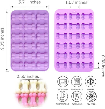 Silicone Molds Puppy Dog Paw and Bone, Non-Stick Food Grade Silicone Molds for Chocolate, Candy, Jelly, Ice Cube, Dog Treats, Cupcake Baking Mould, Muffin pan (Set of 4PCS)