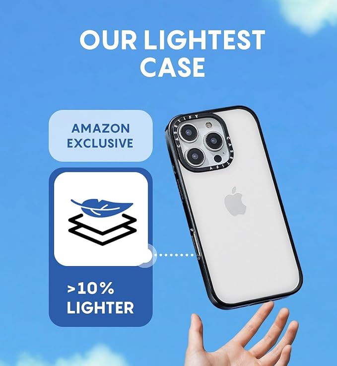CASETiFY Compact iPhone 15 Pro Max Case 4 ft. 2X Military Grade Drop ProtectionSlimLightweight - You are Exactly - Clear Black
