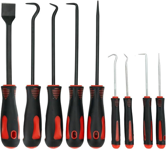 XOWOTOOLS 9Pcs Precision Pick & Hook Set with Scraper, Automotive & Electronic Hand Tools