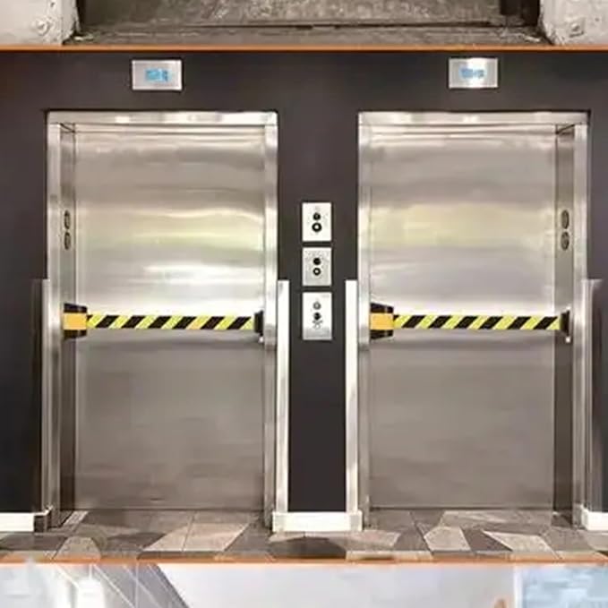 Magnetic Retractable Barrier Tape Safety, Safety Cordon Barrier, Queue Barrier Belt, Wall Mount Magnet adsorption for Separated Region(3M)