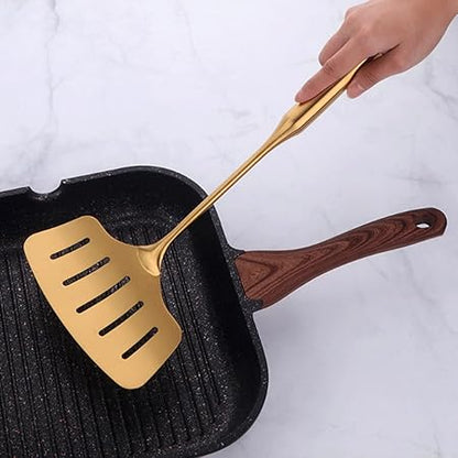 Metal Frying Fish Turn Over Shovel Cooking Utensils Set Serving Fork Spoon Skimmer Slotted Spaghetti Spoon Soup Ladle for Kitchen