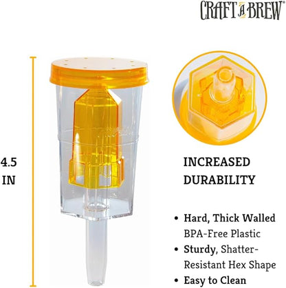 Craft A Brew - The Hex - 3 Piece Airlock - For Home Brew Fermentation - For Beer, Wine, Hard Cider, Mead Making, Pickling  More - Durable - At Home Beer Making Supplies