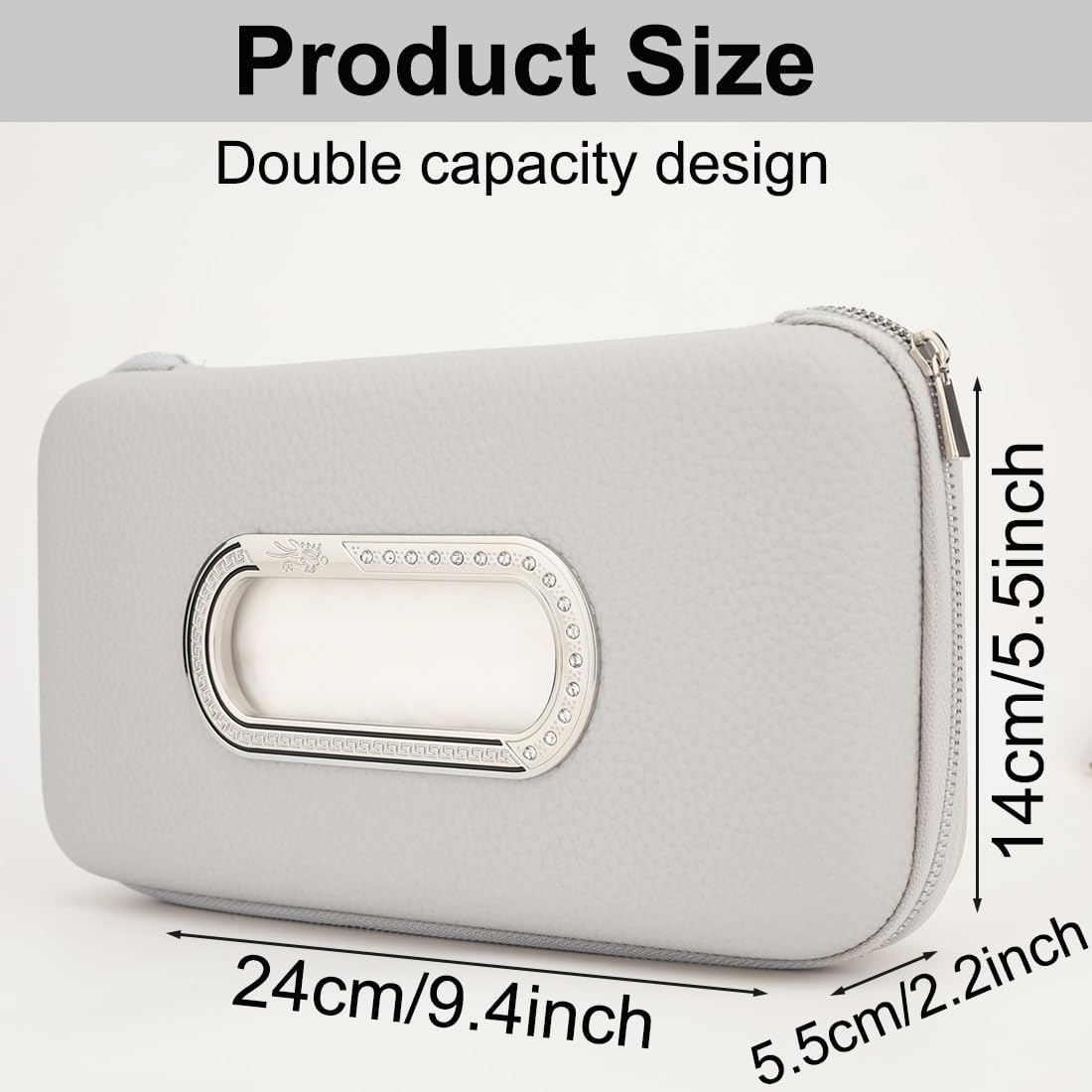 Car Tissue Holder, Sun Visor Napkin Holder, Car Visor Tissue Holder, Luxury PU Leather Backseat Tissue Case Holder (Grey)