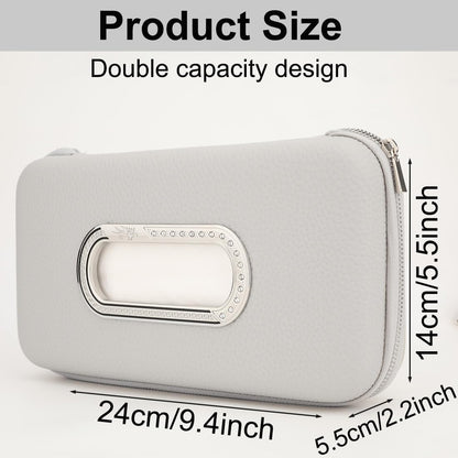 Car Tissue Holder, Sun Visor Napkin Holder, Car Visor Tissue Holder, Luxury PU Leather Backseat Tissue Case Holder (Grey)