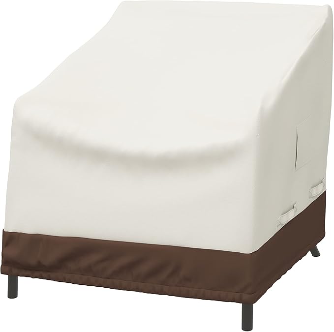 Basics Outdoor Patio Deep Lounge Chair Cover, Set of 2, BeigeTan