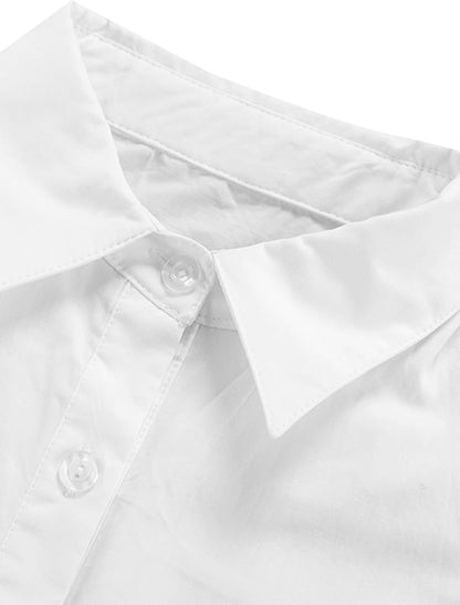 Versatile shirt dress with v-neck, button-down, and soft fabric for everyday comfortable and fashionable wear. Check it out on -