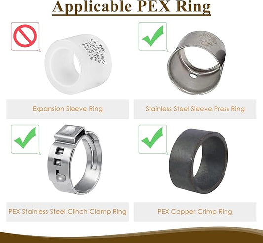 12" PEX 90 Degree Elbow, Brass Crimp Fittings for PEX Pipes, Sturdy  Long-lasting Plumbing Connector (12 Pack)