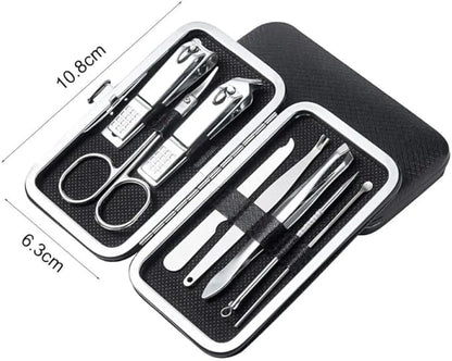 axGear Stainless Steel Manicure Pedicure Set Nail Clipper File Scissor Kit 8 Pieces