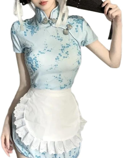 hejhncii Maid Cosplay Apron Costume Half Waitress Servant Costume Girls Waist White Apron