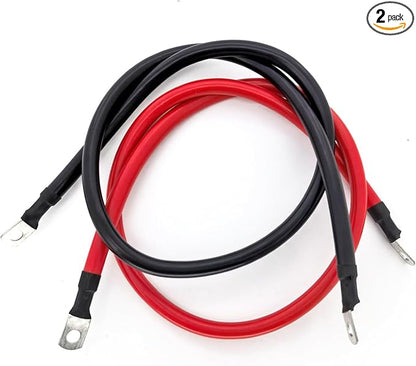 6 AWG Battery Cable 3FT 6 Gauge Pure Copper Battery Inverter Cables with 516 in Lugs Both Ends Power Inverter Wire Set for Automotive Solar Power Inverter Marine Boat RV Car Motorcycle (3FT)