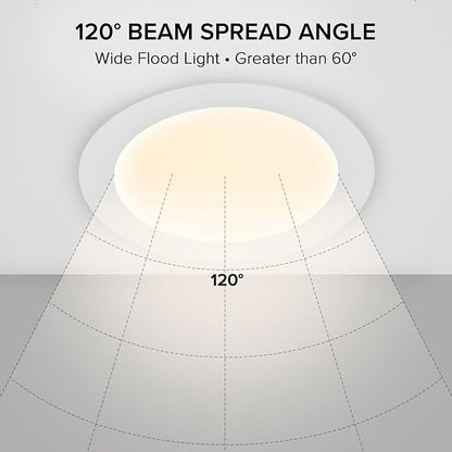 Maxxima 6 in. 5 CCT Ultra-Thin Recessed LED Downlight 1050 Lumens, Color Selectable 2700K-5000K (2700K3000K3500K4000K5000K), Canless, IC Rated, Slim, Dimmable, Junction Box Included