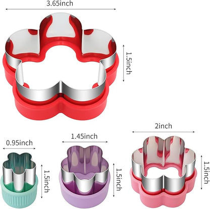 ALLTOP Flower Cookie Cutter Set  4 Different Sizes of Scalloped Stainless Steel Biscuit Cutters for Baking, Donut, English Muffin, and More