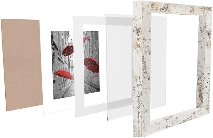 12x12 Frame Matted to Display 8x8 Photos with Mat or 12 x 12 Pictures Without Mat Rustic Photo Frames Wall Art for Living Room Wall Mounting