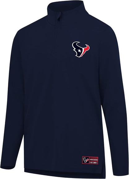 3XL, Ultra Game Men's NFL Official Super Soft Quarter Zip Long Sleeve T-Shirt