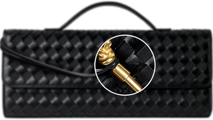 Woven Bags Evening Clutch Purses Bags for Women With Adjustable Long Strap Crossbody Handbag Wallets PU Leather
