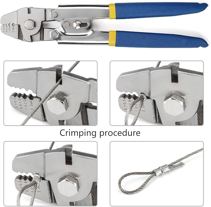 Wire Rope Crimping Tool Wire Rope Fishing Lines Crimping For Aluminum Oval Sleeves Stop Sleeves Ferrules Repair Plier